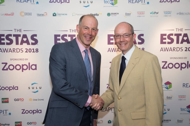 Jim Parker with Phil Spencer at the ESTAS awards 2020